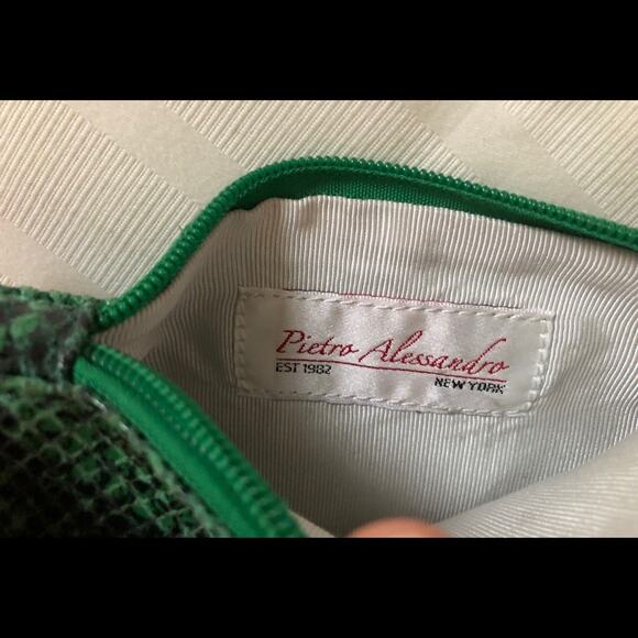 Pietro Alessandro Emerald Green Snake Pattern Zip Top Case - Picture 4 of 4